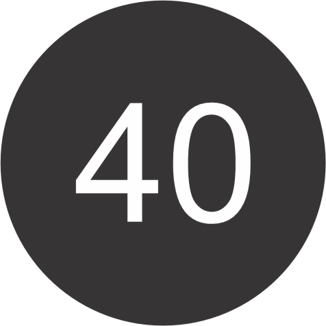 Black With White Number Self Adhesive Table Disc 40mm